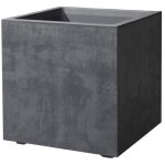 Pot de fleur cube - deroma - millennium r - anthracite - a r�serve d'eau - 39 cm