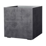 Pot de fleur cube deroma millennium r - anthracite - a rserve d'eau - roulettes - 49 cm