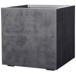 Pot de fleur cube deroma millennium r - anthracite - a r�serve d'eau - roulettes - 49 cm