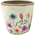 Pot de fleurs d�coratif, c�ramique blanche, design romantique, id�al pour l'int�rieur et l'ext�rieur, ...