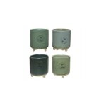 Pot de fleurs d�coratif en gr�s sur pieds 8, 5x7, 5 cm