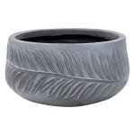 Pot de fleurs gris en fibres d'argile rond cache - pot 25 x 25 x 14 cm ftero Pot de fleurs gris en fibres d'argile rond cache - pot 25 x 25 x 14 cm ftero