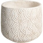 Pot de fleurs int�rieur et ext�rieur en fibre d'argile rond jardini�re 31 x 31 x 29 cm peint en beige ...