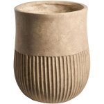 Pot de fleurs int�rieur et ext�rieur en fibre d'argile rond jardini�re 36 x 36 x 46 cm peint en beige ...