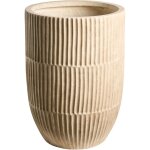 Pot de fleurs int�rieur et ext�rieur en fibre d'argile rond jardini�re 36 x 36 x 50 cm peint en beige ...