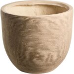 Pot de fleurs int�rieur et ext�rieur en fibre d'argile rond jardini�re 47 x 47 x 40 cm peint en beige ...