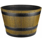 Pot de fleurs de jardin 40 cm marron �l�gant dans un style tonneau rustique