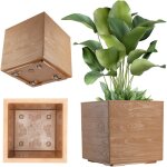 Kadax - pot de fleurs jardin pot de fleurs 40 cm support de fleurs sur roulettes terrasse carr� marron ...