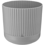Pot de fleurs en plastique avec soucoupe et couvercle nostalgia 16 cm, gris mat, motif ray�
