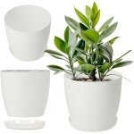Pot de fleurs en plastique avec soucoupe et finition mate Élégante, cache - pot pour une décoration intérieure ... Pot de fleurs en plastique avec soucoupe et finition mate Élégante, cache - pot pour une décoration intérieure ...