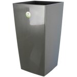 Pot de fleurs riviera nuance - carré - 38 x 38 x h 69 cm - gris pailleté Pot de fleurs riviera nuance - carré - 38 x 38 x h 69 cm - gris pailleté
