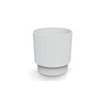 Pot de fleurs rond dcoratif en plastique blanc ray 15, 7 x 14, 6 cm milly
