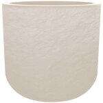 Pot de fleurs rond en plastique volcania up - beige calcaire - � 50 cm - eda