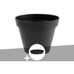 Eda - pot de fleur rond toscane  60 x h. 47 cm anthracite + soucoupe