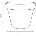 Pot de fleur rond toscane � 80 x h 66 cm - orange terre battue - eda