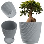 Kadax pot de fleurs avec soucoupe - en forme de vague en trois dimensions - en plastique - pot décoratif ... Kadax pot de fleurs avec soucoupe - en forme de vague en trois dimensions - en plastique - pot décoratif ...