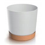 Pot de fleurs avec soucoupe rond blanc tubo 23, 9 x 23 cm
