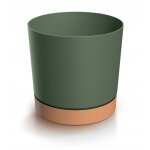 Pot de fleurs avec soucoupe rond vert tubo 10, 8 cm