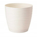 Pot de fleurs avec support, plastique, cr�me, 12, 7 x 11, 8 cm