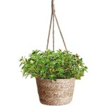 Pot de fleurs � suspendre en corde de jute, suspendu panier tiss�, pots de plantes, jardini�re suspendue ...