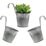 Pots de fleurs � suspendre en m�tal 3 pi�ces pot a suspendre pot de fleur en fer avec crochet balcon ...