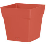 Pot de fleur toscane avec soucoupe 24, 8 x 24, 8 x 24 cm carr� - 10 litres - orange terre battue - eda ...