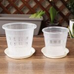 Pot de fleurs transparent de 11 cm / 14 cm avec contr�le des racines, id�al pour la plantation d'orchid�es ...