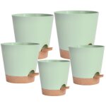 Pots de fleurs avec trous de drainage et soucoupes, en plastique, pot de plantation pour plantes d'int�rieur ...