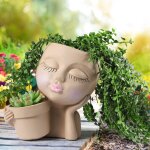 Pot de fleurs pour visage - pots de fleurs doubles en un pour plantes d'int�rieur et d'ext�rieur pot ...