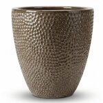 Pot grande taille d'ext�rieur cigaline 46x50cm bronze sabl�, fait main en terre cuite �maill�e, r�sistant ...