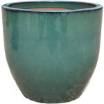 Pot grande taille d'ext�rieur lancelot 36x34cm jade, fait main en terre cuite �maill�e, r�sistant au ...