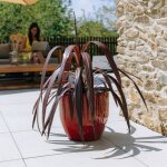 Pot grande taille d'ext�rieur lancelot 36x34cm rouge tropical, fait main en terre cuite �maill�e, r�sistant ...