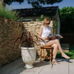 Pot grande taille d'ext�rieur morgane 42x52cm cr�me, fait main en terre cuite �maill�e, r�sistant au ...