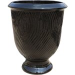 Pot grande taille d'extérieur morgane 42x52cm noir, fait main en terre cuite émaillée, résistant au gel ... Pot grande taille d'extérieur morgane 42x52cm noir, fait main en terre cuite émaillée, résistant au gel ...