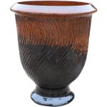 Pot grande taille d'extérieur morgane 42x52cm orange sur noir, fait main en terre cuite émaillée, résistant ... Pot grande taille d'extérieur morgane 42x52cm orange sur noir, fait main en terre cuite émaillée, résistant ...