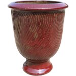 Provencelia - pot grande taille d'ext�rieur morgane 55x69cm rouge brique, fait main en terre cuite �maill�e, ...