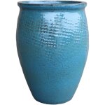 Provencelia - pot grande taille d'extrieur poseidon 36x52cm bleu fer, fait main en terre cuite maille, ...