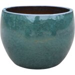 Pot grande taille d'ext�rieur romulus 21x15cm bleu azur, fait main en terre cuite �maill�e, r�sistant ...