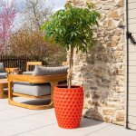 Pot grande taille d'ext�rieur versailles 38x54cm rouge, fait main en terre cuite �maill�e, r�sistant ...