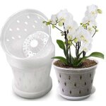 Pots d'orchid�es en plastique de 5 pouces, sans plateau, pots de plantation d'orchid�es transparents, ...