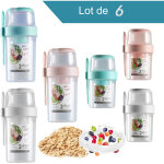 Pot de yaourt 2 en 1, 6 tasses de yaourt 870 ml - 1 070 ml avec cuill�re, tasse de c�r�ales double couche, ...