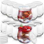Pot pour yaourt et desserts avec couvercle 300 ml 12 pi�ces.