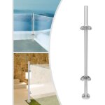 Poteau d'angle pour balustrade en verre en acier inoxydable 316, 110 cm