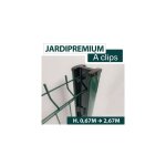Cloture&jardin - poteau � clips vert - alu - jardipro - 2, 07 m�tres