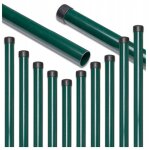 Poteaux de cl�ture pour grillage, ronds, diam�tre 42 mm, hauteur 2, 3 m, verts, lot de 8