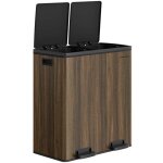 Poubelle 2 pdales poubelle avec double compartiment 2 x 30 litres anti - traces de doigts inox seau ...