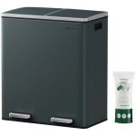 Poubelle 2 pdales poubelle avec double compartiment 2 x 30 litres anti - traces de doigts inox seau ...