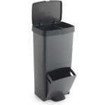 Wellhome - poubelle 70l, verticale, 2 compartiments, poubelle, 76 cm, gestion facile - noir