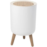 Poubelle 7l blanc / bois - kitchen move - bat - 979699 - 002