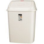 Poubelle alfi 27 l avec couvercle � charni�re pour ordures m�nag�res et d�chets, beige